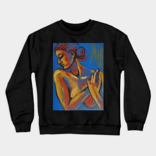 Mellow Yellow - Female Nude Portrait Crewneck Sweatshirt